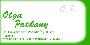 olga patkany business card